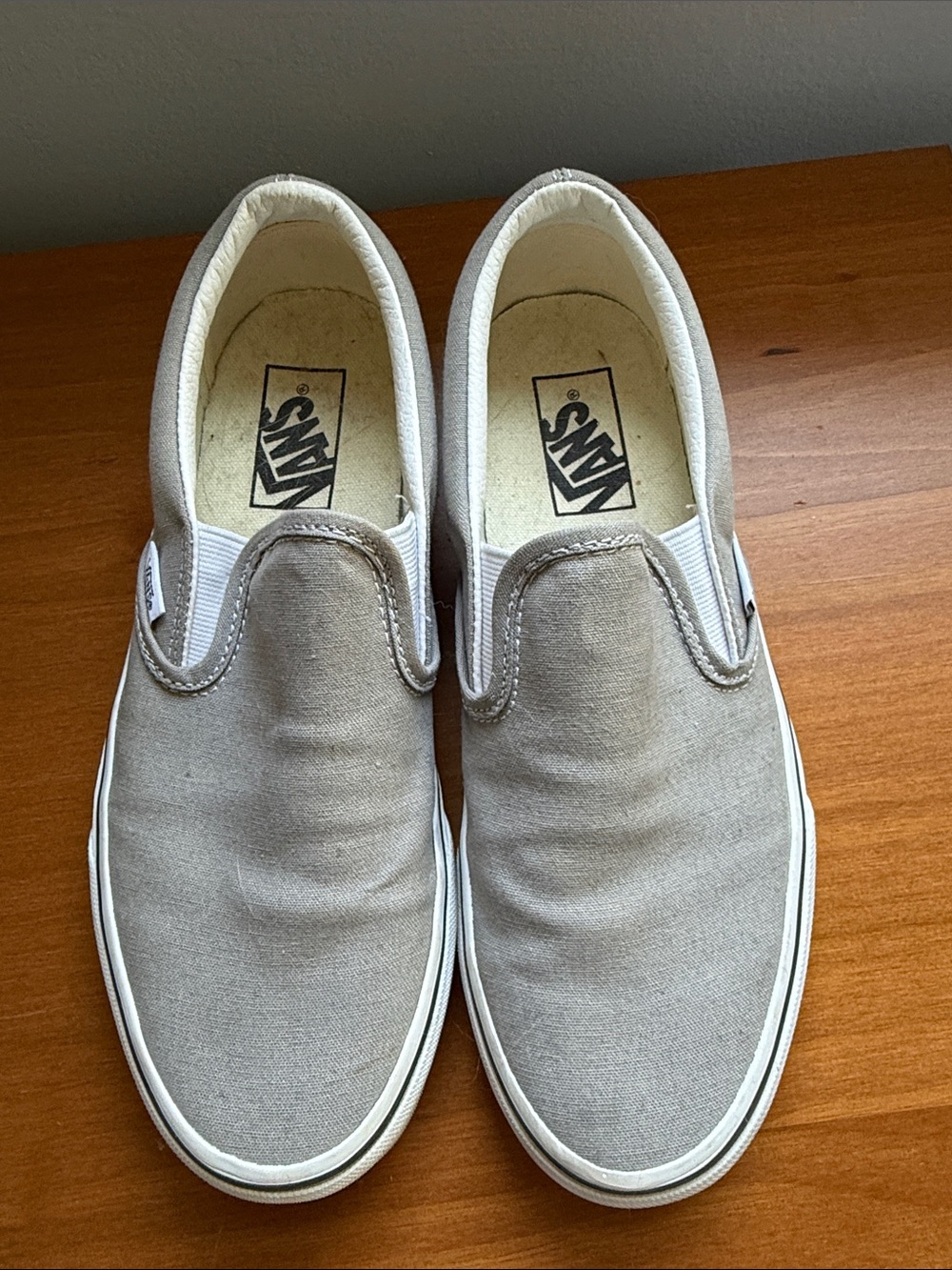 Vans Slip-On Canvas Shoes — Light Grey